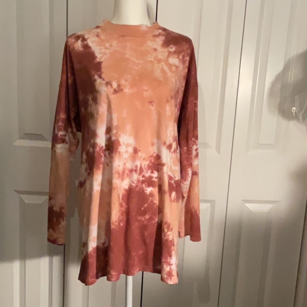 Free People, We The Free Long Sleeve Tie Dyed Long Tunic